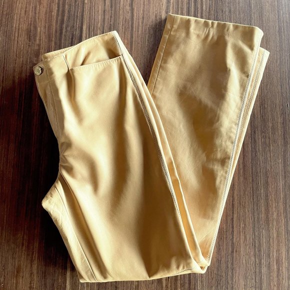 Ralph Lauren Lambskin Leather Tan Pants 8